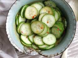 Sweet & Spicy Marinated Cucumbers