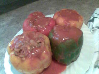 Ground Beef & Bacon Stuffed Bell Peppers