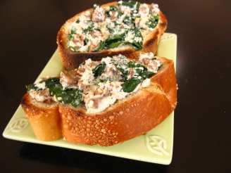 Italian Sausage Spinach and Ricotta Toasts