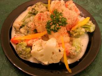 Cauliflower and Broccoli Cheddar Gratin