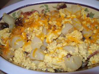 Scrambled Eggs/Bacon, Potatoes, Peppers and Onions and Sausage
