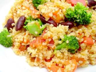 Bulgur Pilaf With Broccoli and Peppers