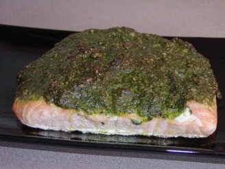 Salmon Crusted Pistachio Pesto