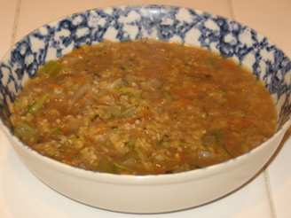 Red Lentil, Zucchini & Couscous Soup