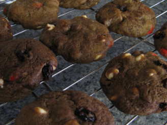 Chocolate Chocolate Chocolate Cashew Cookies (with Raisins)