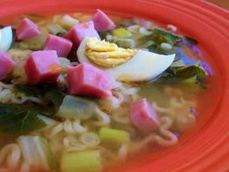Ramen Noodle Soup With Egg Garnish