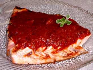 Grilled Salmon and Smokey Tomato-chipotle Sauce