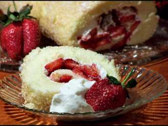 Strawberry Almond Cream Roll Recipe