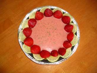 Key Lime Cheesecake With Strawberry Butter Sauce