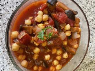 Moroccan Chickpea and Eggplant (Aubergine)  Stew