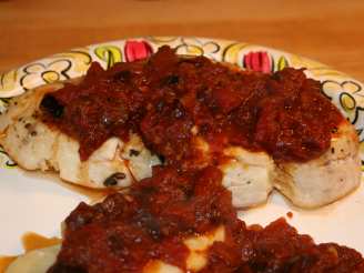 Seared Swordfish With Tomato-olive Sauce