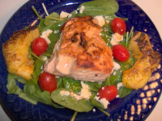 Grilled Salmon Spinach Salad