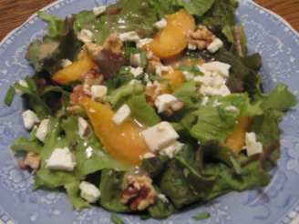 Red Leaf Lettuce With Peach and Fresh Chevre