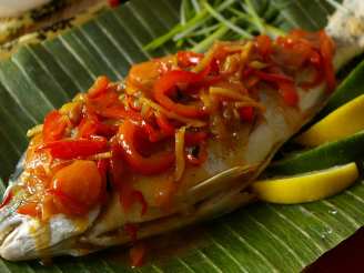 Chinese New Year Whole Fish With Sweet and Sour Vegetables