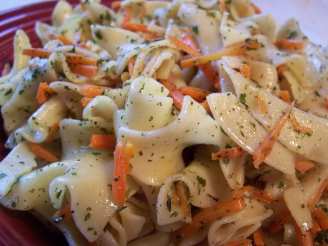 Noodles and Shredded Herbed Carrots