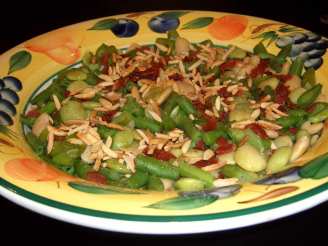 Mixed Beans With Bacon and Almonds