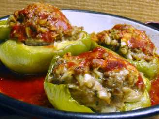 Parmesan Beef Stuffed Bell Peppers