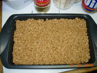 No Cook Scotcheroos -  Peanut Butter Rice Crispy Treats