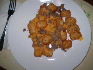 Beef and Onion Tater Tot Casserole