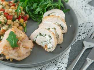 Chicken Roll-Ups With Goat Cheese and Arugula