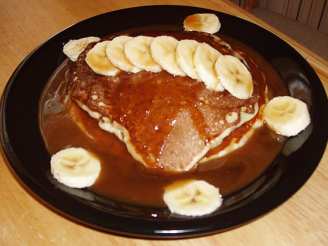 Banana Yogurt Pancakes With Peanut Butter Maple Syrup