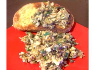 Shiitake Mushroom  and Caper "caviar"