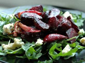Warm Roasted Beet Salad With Spinach and Blue Cheese