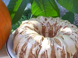 White Chocolate Ribbon Pumpkin Cake With Maple Glaze