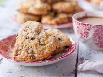 Heart-Shaped Dried Cherry and Chocolate Chip Scones