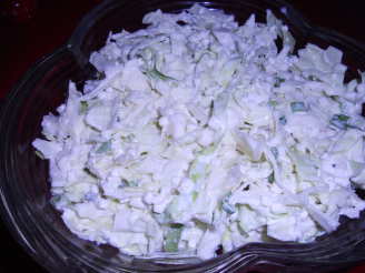 Low Fat Creamy Cabbage and Onion Salad