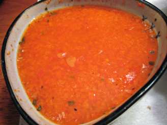 Roasted Red Pepper Soup With Orange Cream