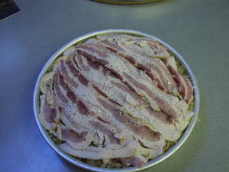 Un-Layered Bratwurst & Sauerkraut Bacon-Bake