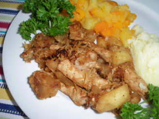 Pork Chops With Sauteed Apples and Sauerkraut