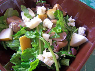 Wilted Arugula , Mushroom, Pear and Blue Cheese Salad