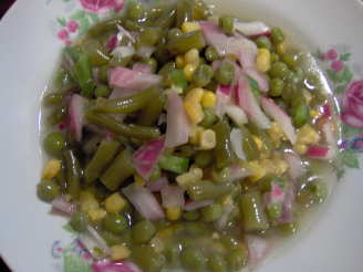 Green Bean, Corn and Pea Marinated Salad