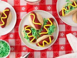 Hot Dog Cookies with Relish and Mustard