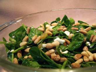 Wilted Spinach Salad With Nuts and Cheese
