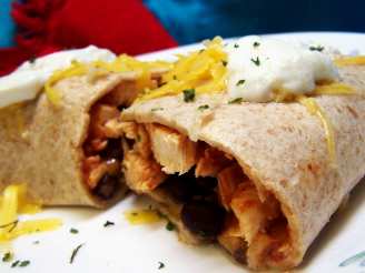 Chicken Burritos With Cheese and Black Bean Salsa