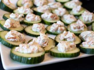 Cucumber Slices With Salmon Mousse