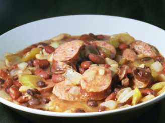 Slow Cooked Three Beans and Sausage