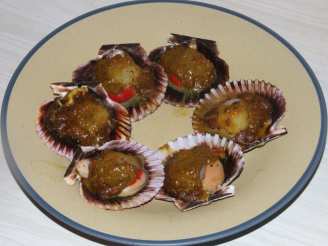 BBQ Curried Scallops in Shell