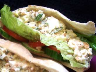 Salmon-Egg Salad Stuffed Pitas