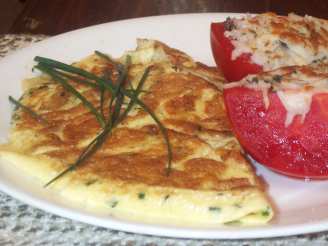Chive Omelette With Gruyere and Canadian Bacon