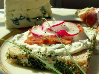 Blue Cheese, Salami and Radish Sandwiches