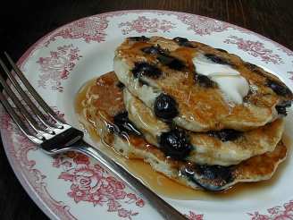 Blueberry Buttermilk Oatmeal Pancakes