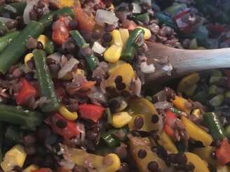 Green Lentil and Mixed Vegetable Stir-Fry