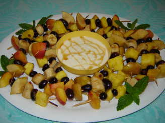 Fruit Kebabs With Yogurt and Honey Dip