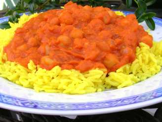 Chickpea Curry (Indian Style) over Basmati Rice