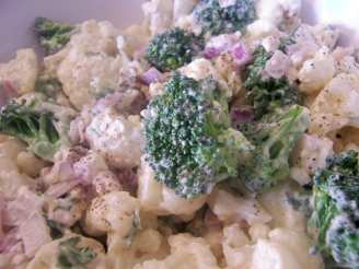 Broccoli, Cauliflower & Blue Cheese Salad