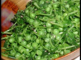 Peas and Pea Tendrils With Lemon Dressing.